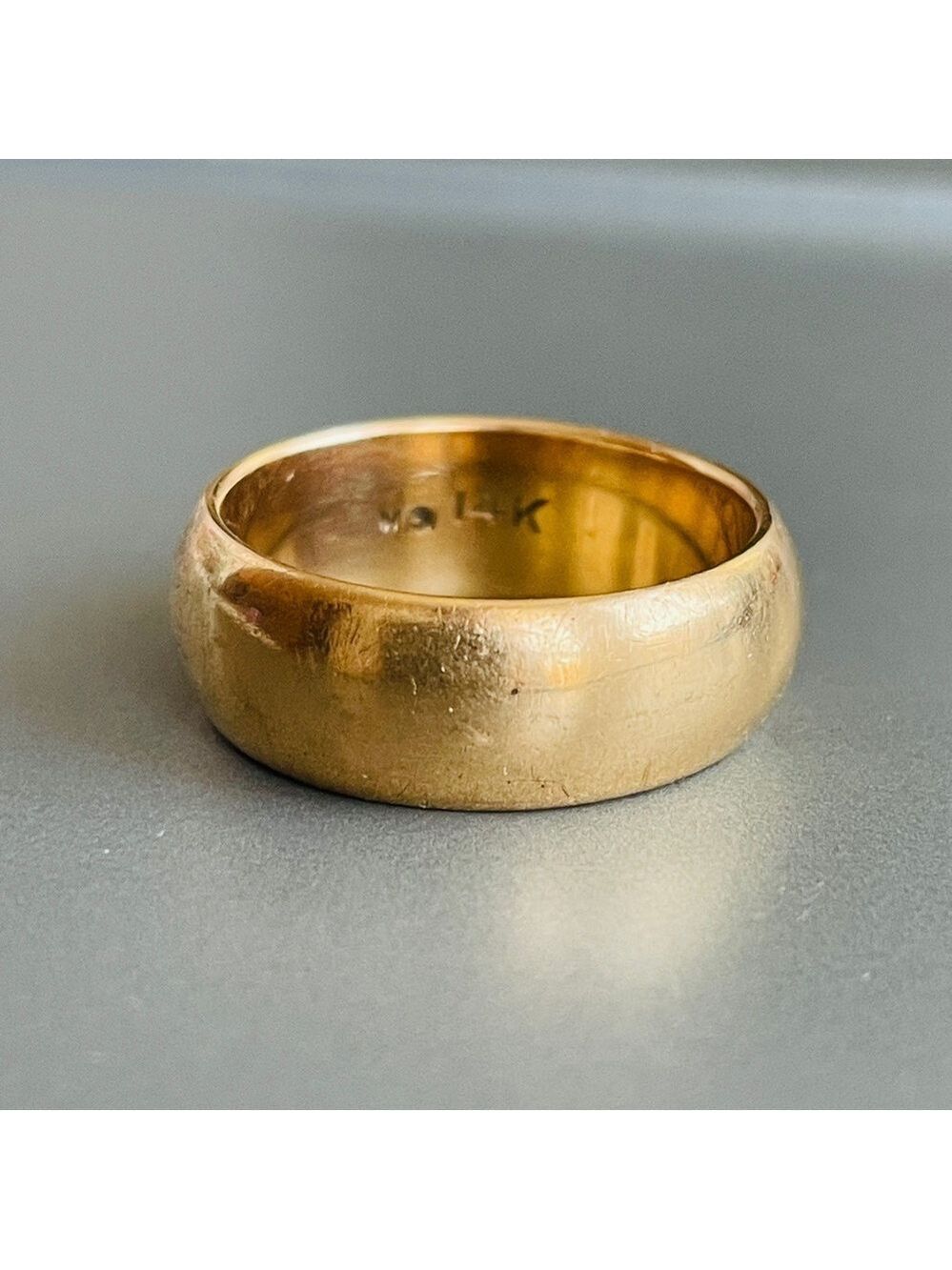 HEAVY SOLID 14K GOLD 8MM WIDE BAND STACKABLE RING - Picture 1 of 9